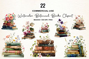 Watercolor Botanical Books Clipart, an Illustration by Designworld (Thumbnail 1 of 6)