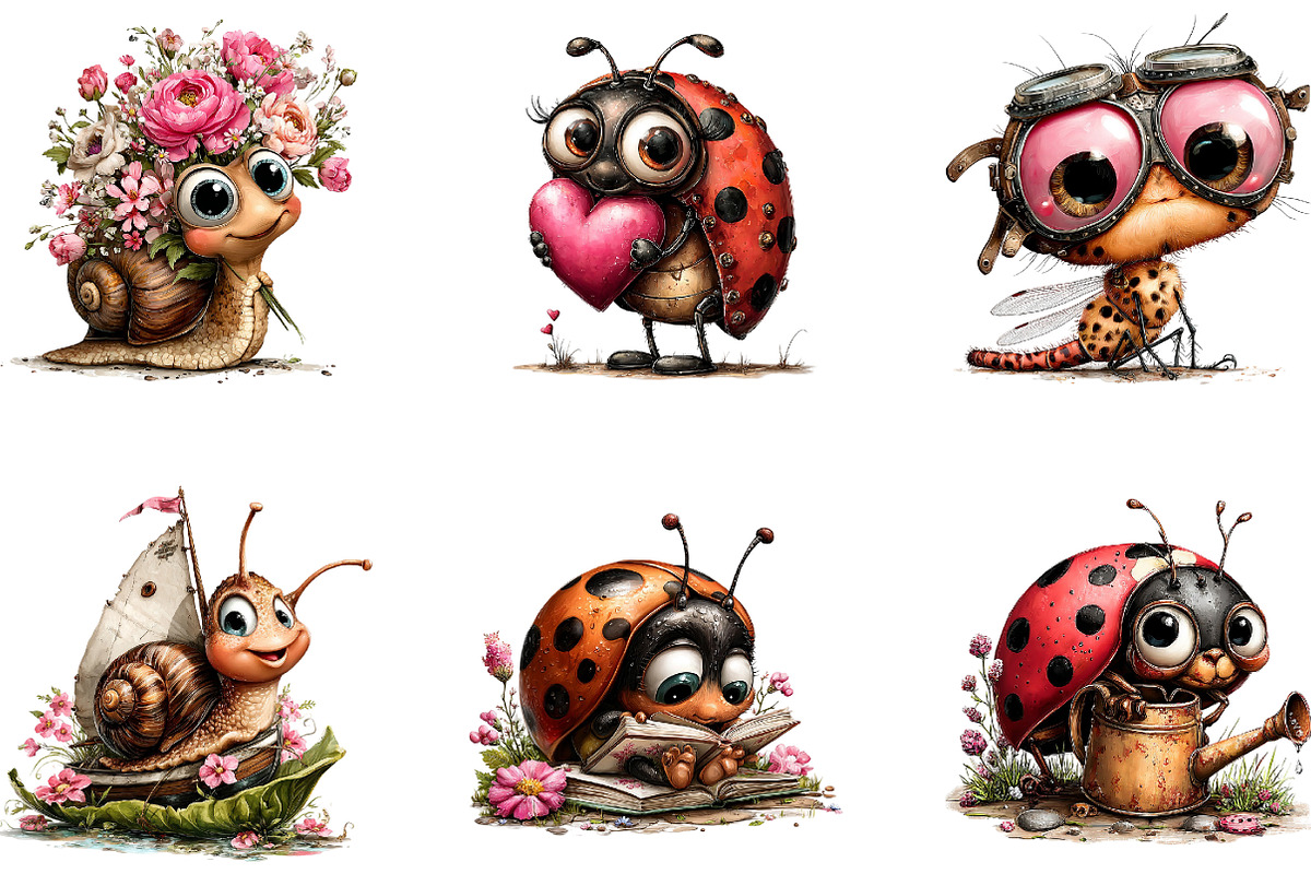 Cute Insects Clipart, a Seasonal Illustration by CreationArt (Photo 4 of 5)