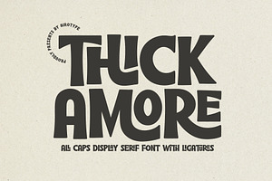 Thick Amore - All Caps Ligature Font, a Serif Font by Airotype