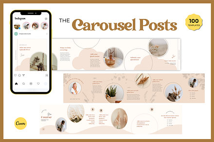 100 Instagram Carousel, Nude Theme