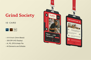 Grind Society Skateboard - ID Card, a Print Template by StreaksideStd