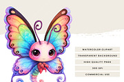 Watercolor Cute Butterflies Clipart, an Animal Illustration by Design Scotch (Thumbnail 9 of 10)
