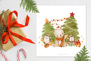 LITTLE CHRISTMAS watercolor animals, an Animal Illustration by erasovas (Thumbnail 6 of 12)