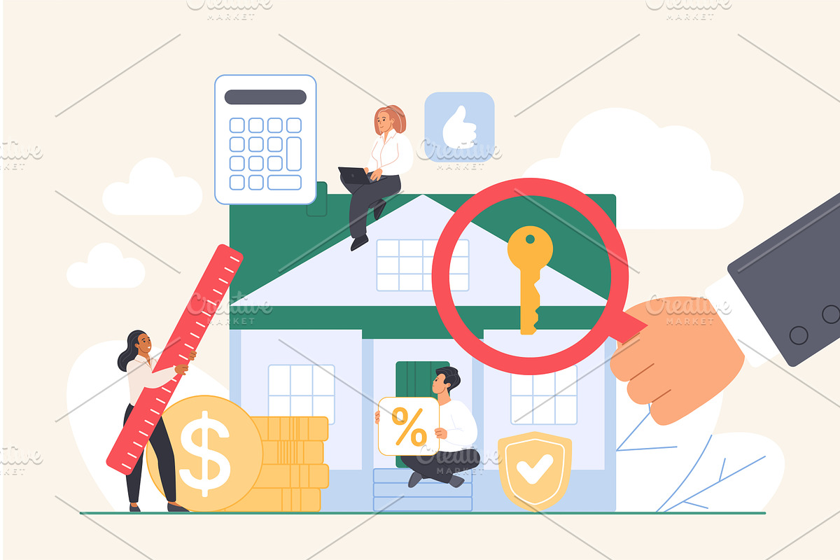 Property Appraisal Investment and, a Finance Illustration by Lemberg Vector