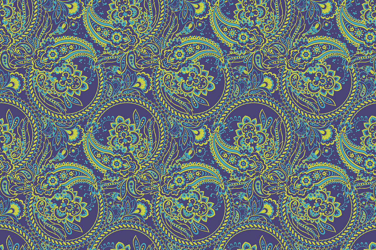 5 Ethnic paisley floral patterns, a Pattern Graphic by antalogiya (Photo 5 of 6)