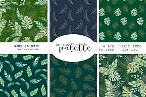 Watercolor Tropical Seamless Pattern, a Pattern Graphic by PatternPalette