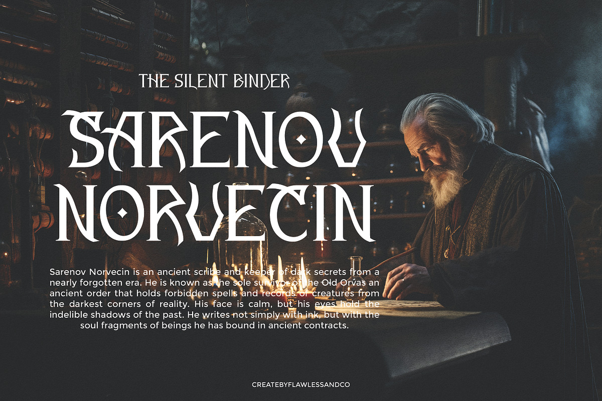 Darkcharis - Mystic Display Font, a Font by Flawless And Co (Photo 2 of 10)