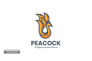 Peacock Simple Mascot Logo, a Branding & Logo Template by ivan_artnivora