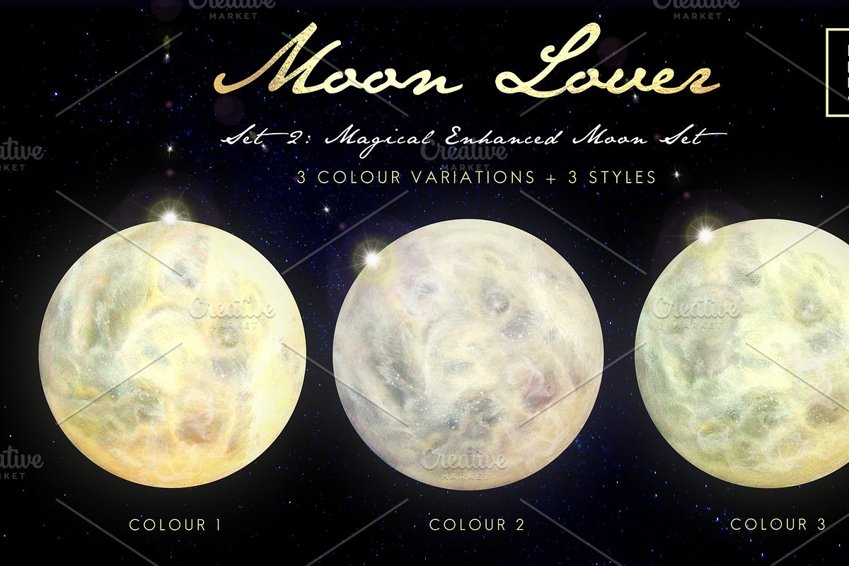 MOON LOVER MAGICAL MOON PNG OVERLAYS, an Object Graphic by Illumineer Media & Design (Photo 6 of 7)