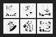 250 Monochrome Illustration Set, a Person Illustration by Vectors Market (Thumbnail 6 of 18)