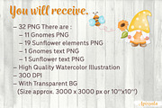 Gnome-Sunflower Watercolor, a Decorative Illustration by Apixsala (Thumbnail 7 of 7)