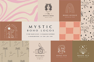 Mystic Boho Logos Templates Kit