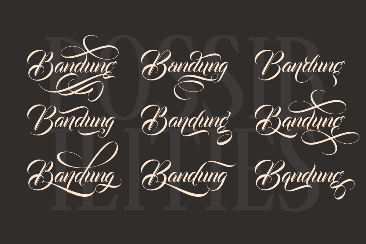 Bandung PRO - Luxury Wedding Font, a Script Font by dexsarharryfonts (Photo 2 of 9)