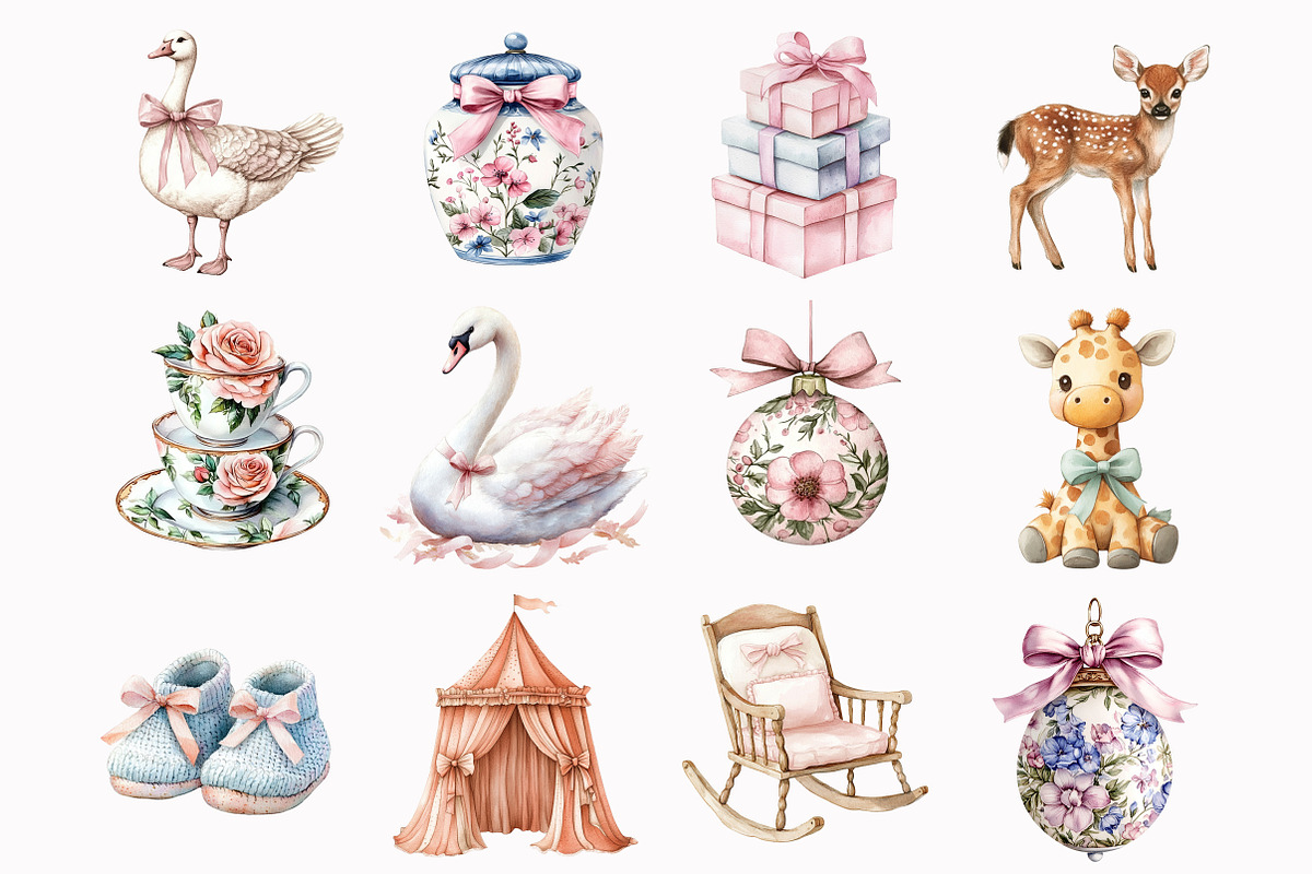 Pink French Nursery Clipart, an Illustration by Design Market (Photo 5 of 6)