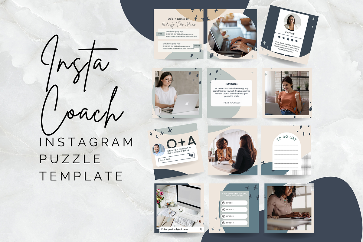Blues Instagram Puzzle Template, a Social Media Template by Social Assumptions (Photo 7 of 10)