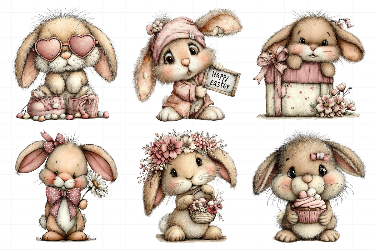 Baby Bunny Easter Clipart PNG, an Illustration by Daily.Designs (Photo 5 of 8)