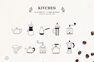 Kitchen Line Drawing For Bakery Logo