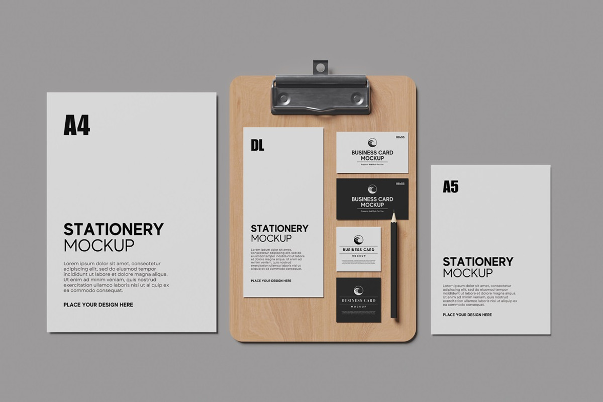 Stationery Mockup Top View, an Advertising Mockup by GraphicWindow (Photo 4 of 6)