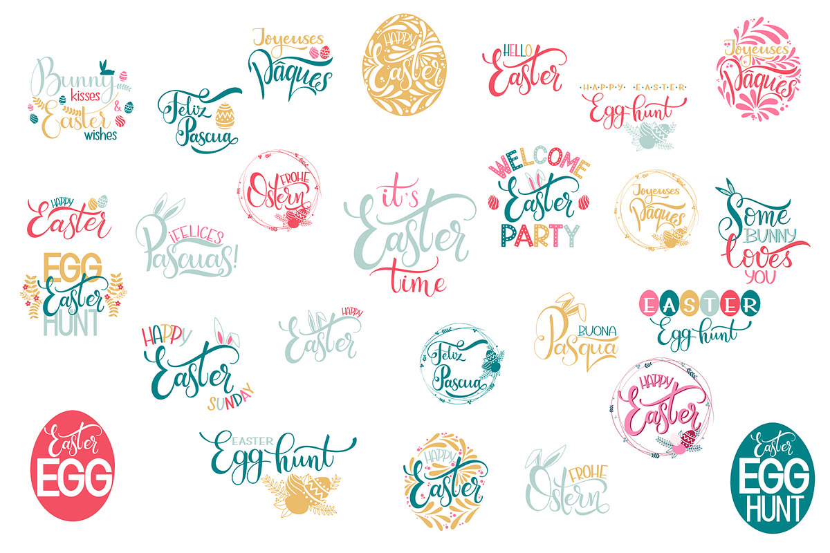 Easter Quotes Lettering Set, a Decorative Illustration by Kandella's Art (Photo 2 of 5)