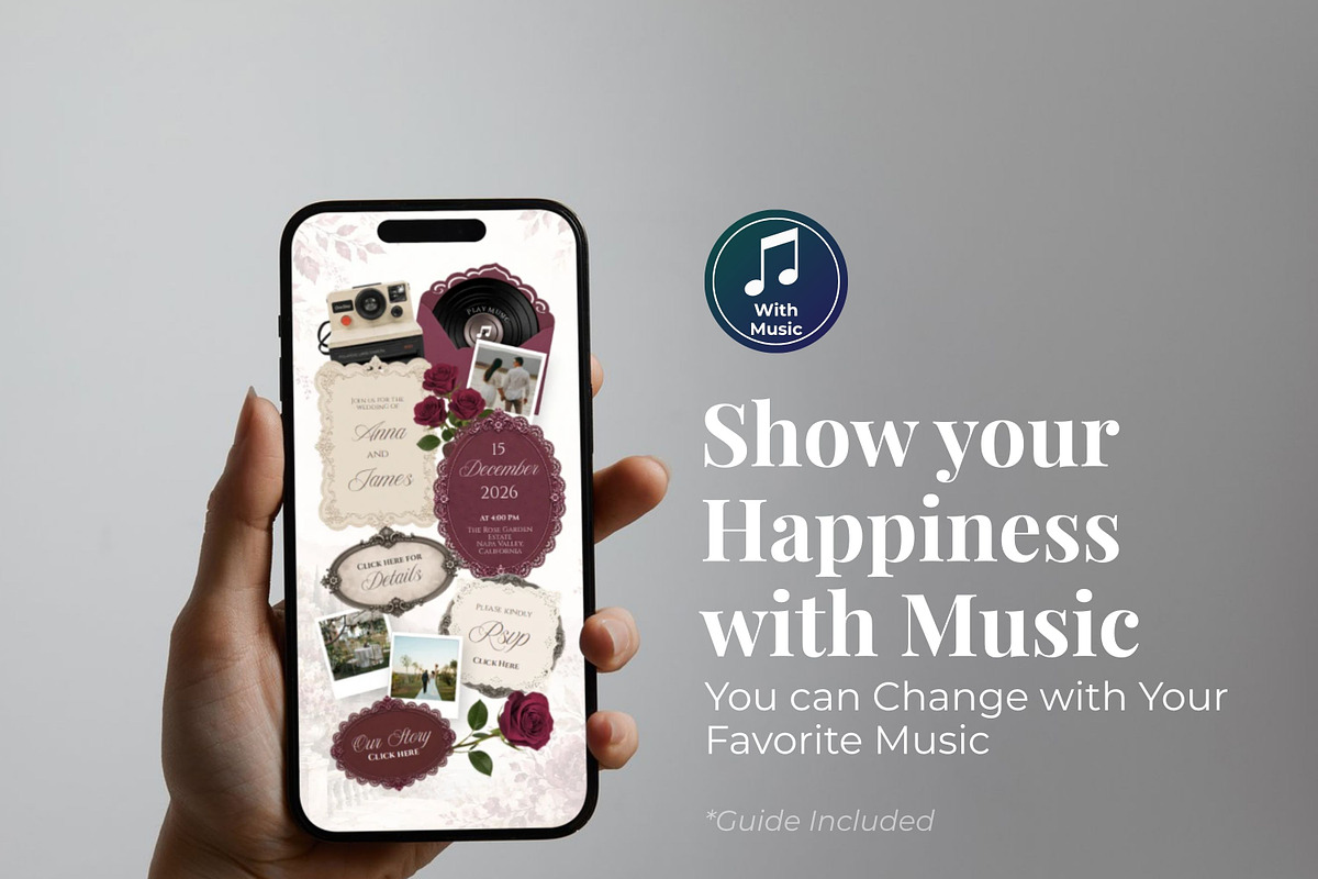 Beauty Burgundy Wedding Website, a Landing Page Template by Everyday Perfection (Photo 7 of 12)