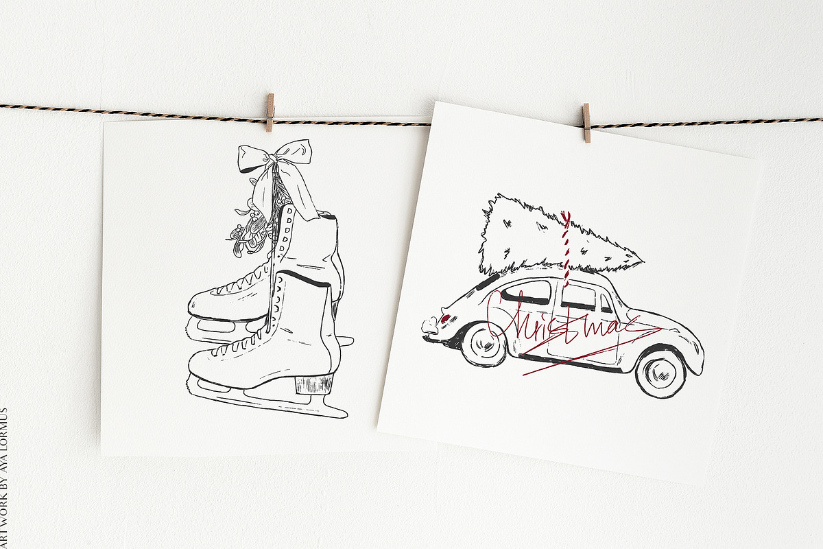 Minimalist Christmas clipart, a Seasonal Illustration by AyaLormus (Photo 3 of 7)