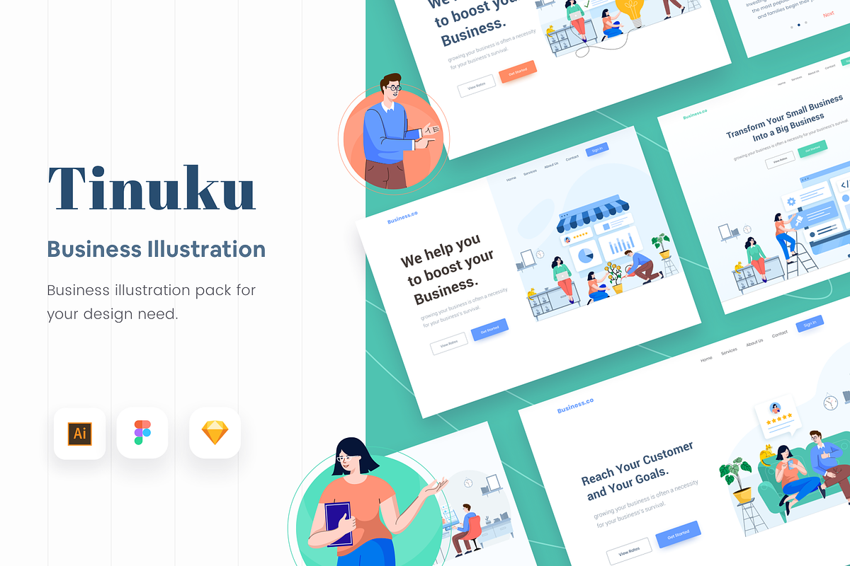 Startup Business Illustration Pack, a Templates & Theme by Graphicdunk (Photo 1 of 7)