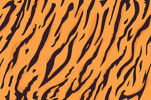 Natural Orange Tiger Animal Pattern, a Background Graphic by Black White Mouse Design