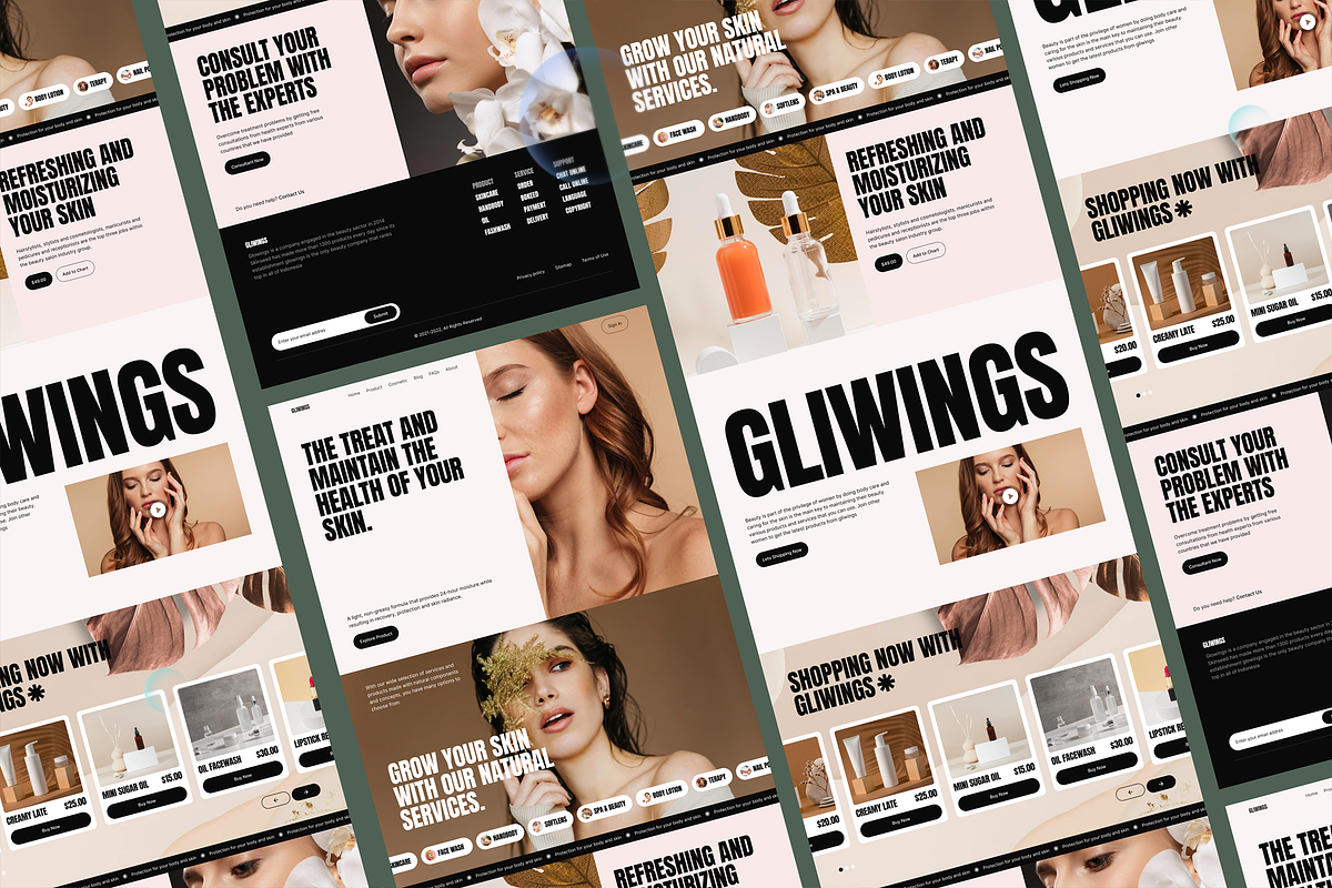 Gliwings - Beauty Landing Page, a Landing Page Template by SLAB! Design (Photo 5 of 5)