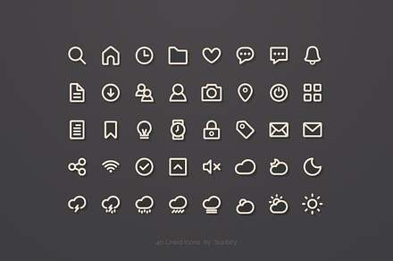 40 Lined Icons