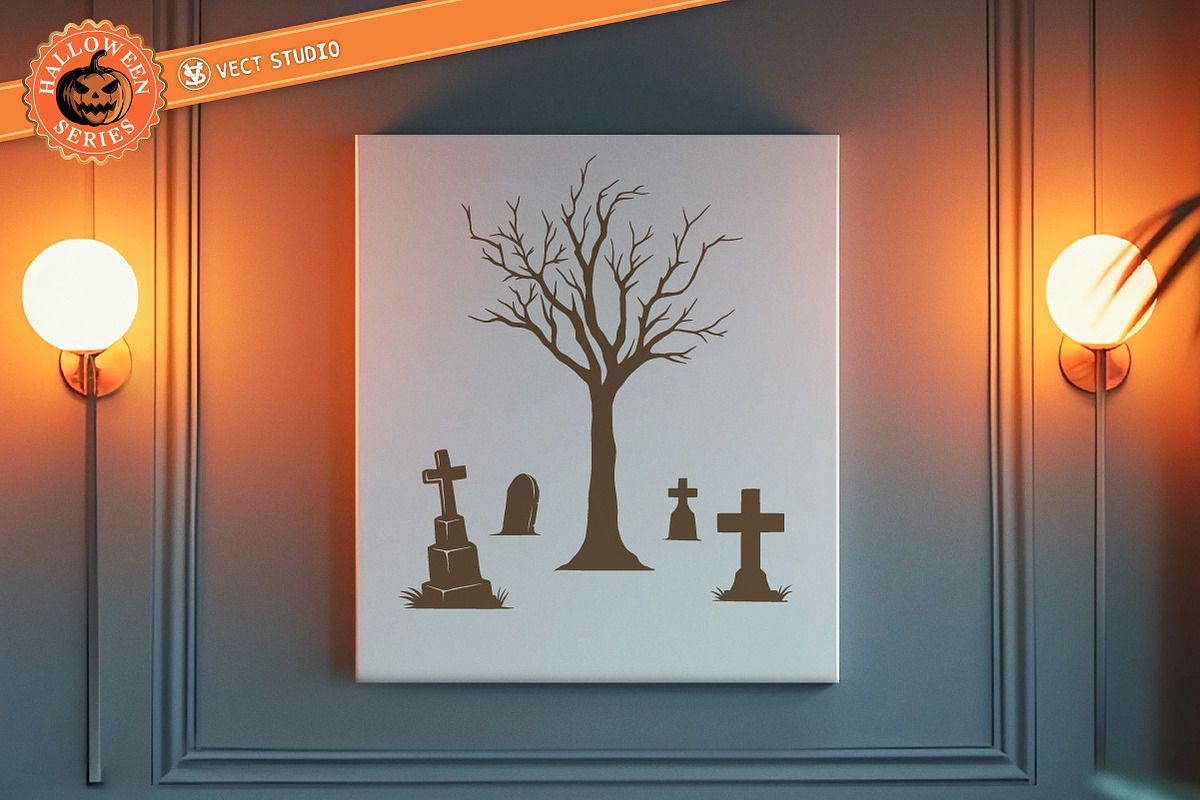 10 Tree & Tombstone Stamp Brushes, a Brush Add-On by vectstudio (Photo 9 of 10)