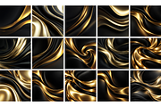 Black & Gold Abstract Backgrounds, a Background Graphic by MarisoArt (Thumbnail 4 of 5)