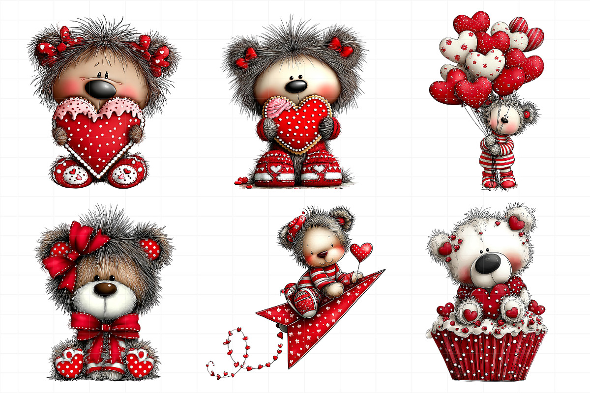 Valentine Teddy Bear Clipart, an Illustration by Daily.Designs (Photo 5 of 8)