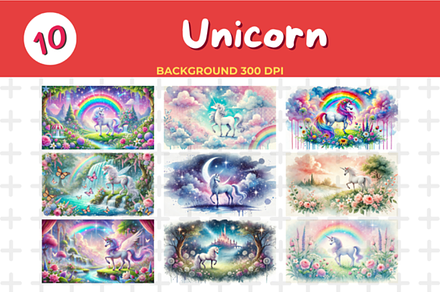Watercolor Unicorn Background