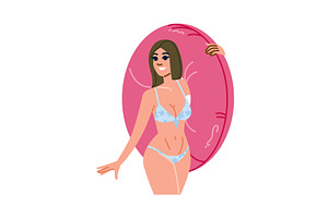 Young woman wearing bikini and, an Object Illustration by pikepicture