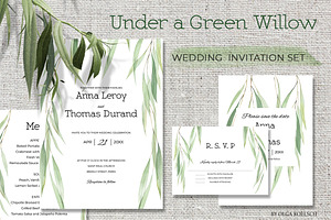 Wedding Set Under a Green Willow, an Illustration by Olga Koelsch
