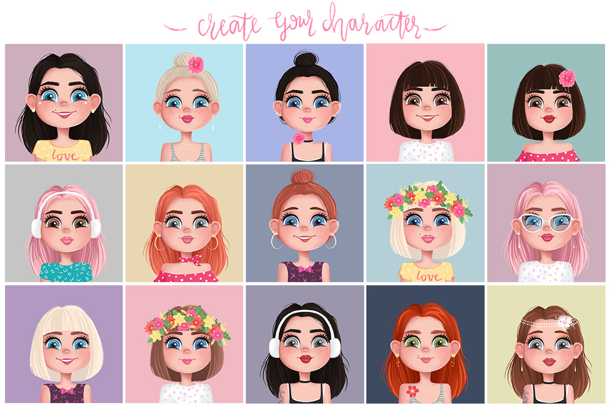 Girls portrait creator! NEW UPDATE!, a Person Illustration by Yana Lesiuk (Photo 9 of 10)