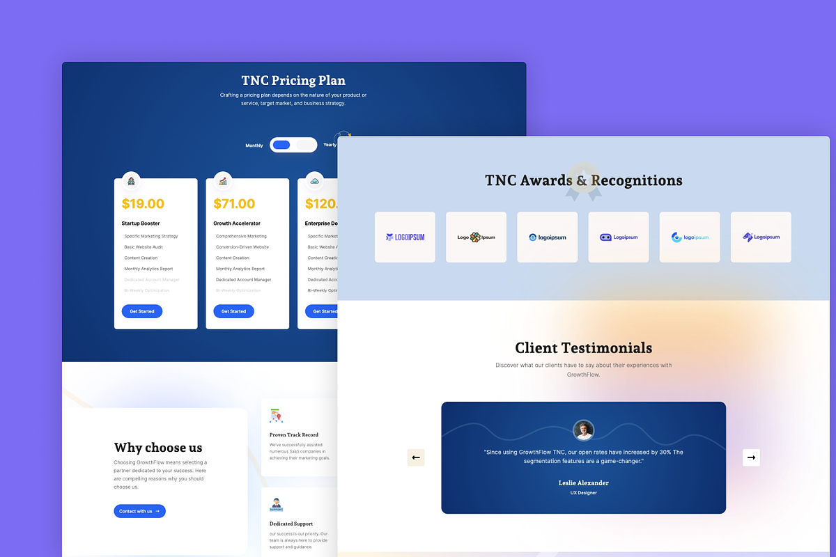 GrowthFlow - SaaS Website Template, a HTML Template by TNCFlow (Photo 4 of 5)