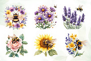 Spring Bees Clipart, an Illustration by CreationArt (Thumbnail 5 of 5)