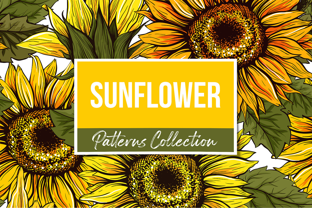 Sunflower Patterns Collection, a Pattern Graphic by ilonitta (Photo 1 of 16)