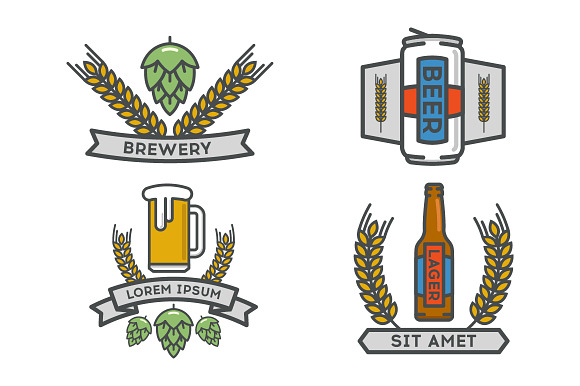 Vector Linear Icons Of Beer.