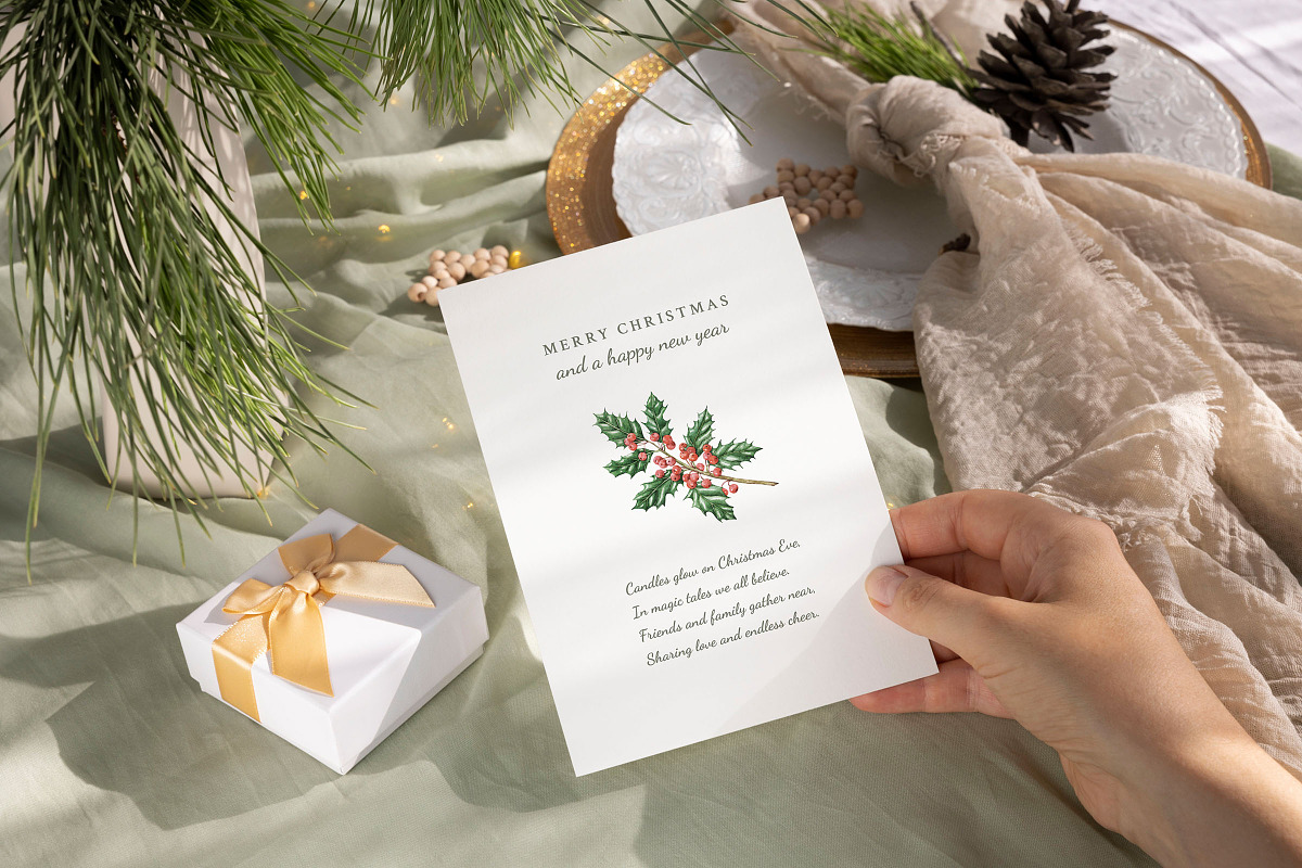 Holly - Christmas & New Year Card, an Invitation Template by CinderHeart Designs (Photo 2 of 4)