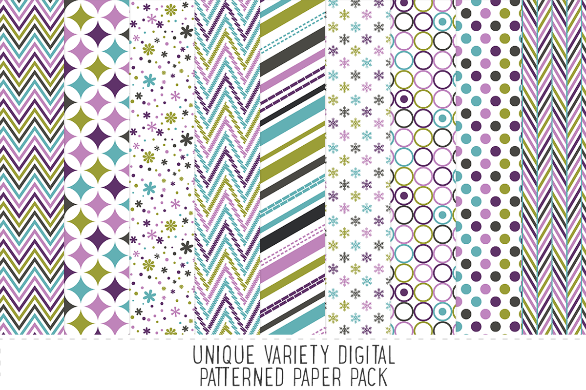 Teal & Purple Pattern Paper, a Pattern Graphic by Angie Sandy (Photo 1 of 2)