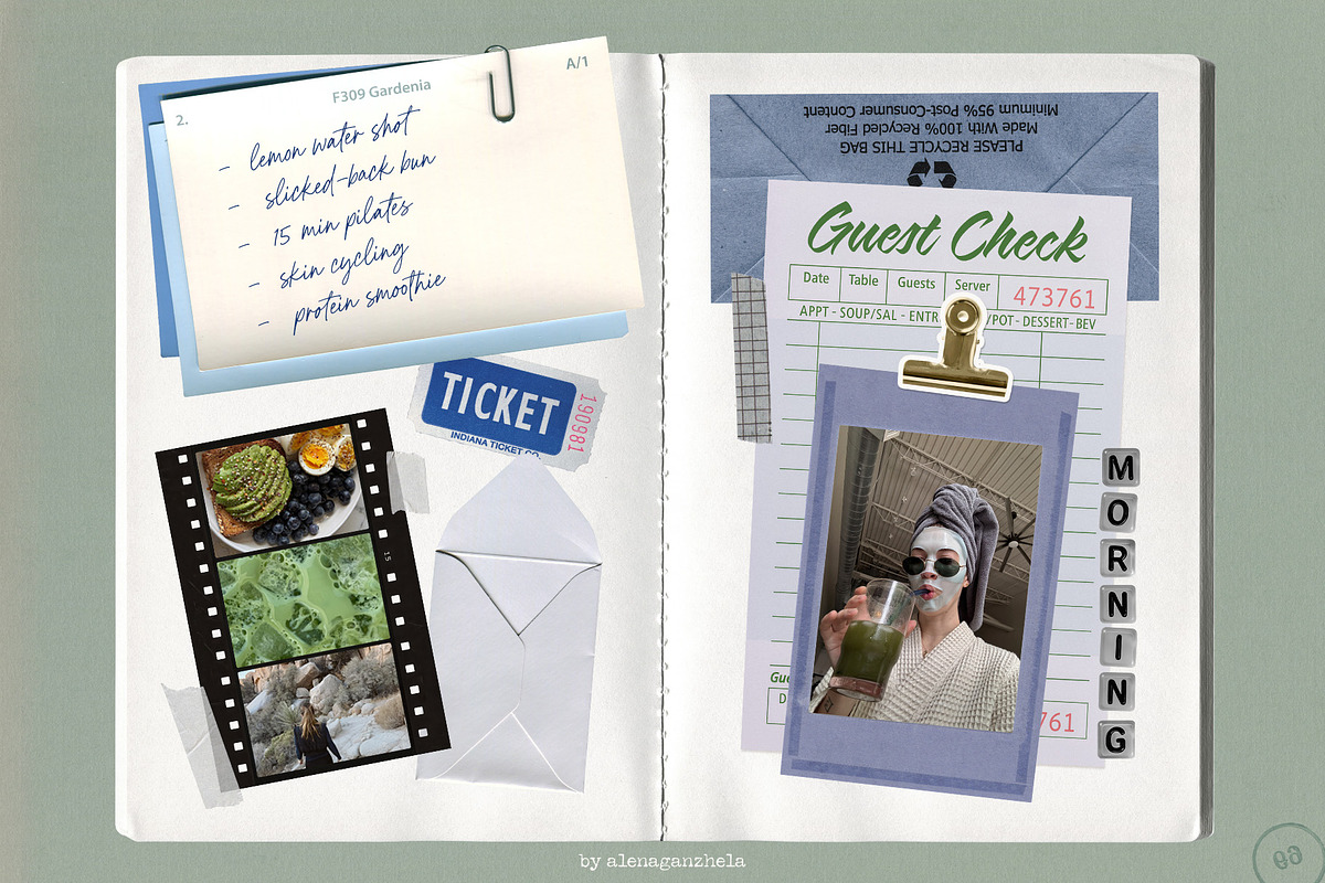 ARCHIVIST - trendy paper collage kit, an Object Graphic by alenaganzhela (Photo 2 of 9)