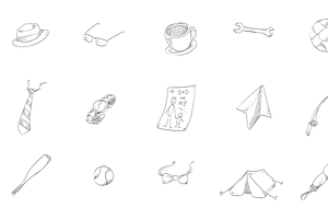fathers day handdrawn collection, an Object Graphic by nikagraphic