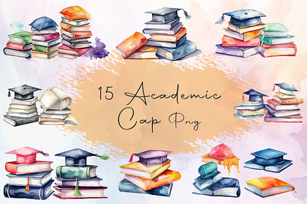Watercolor academic cap clipart, an Education Illustration by Shahjahangdb1