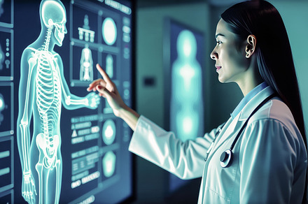 Female doctor analyzing digital x-ra, a Health & Medical Photo by Perpis