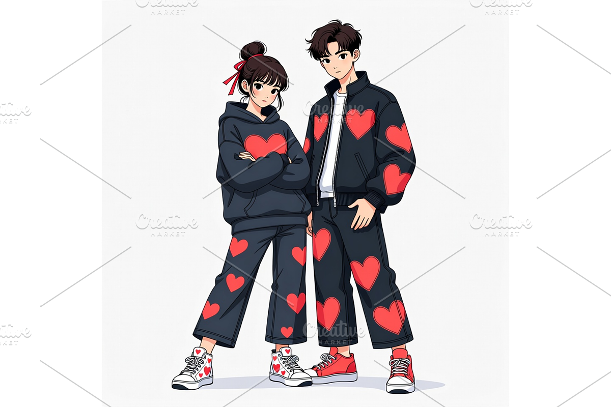 Valentine day couple fashion Clipart, a Seasonal Illustration by Creative design (Photo 6 of 7)