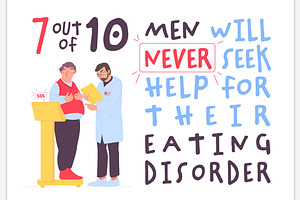 Eating disorders in men and boys., a Healthcare Illustration by Anna's Shop