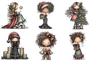 Elegant Christmas Girl Clipart, an Illustration by DreamArtGraphic (Thumbnail 4 of 5)