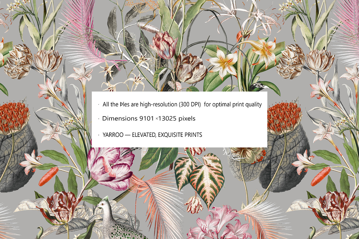 Antique Plumage – Botanical Pattern, a Pattern Graphic by YARROO (Photo 3 of 10)